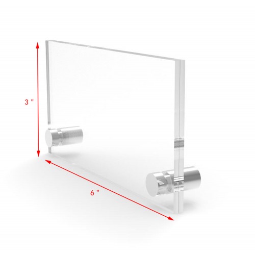 Fixturedisplays® 2 Sheets Acrylic Per Set Clear Sign Name Holder Plexiglass 3x6 6x3 Wallmount 5979